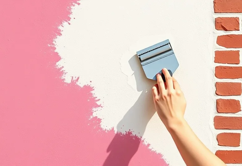 Application d'un enduit décoratif à la lisseuse sur un mur