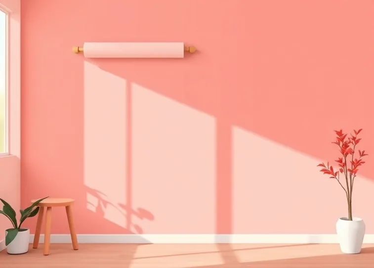 Pose de papier peint, rouleau et brosse à maroufler